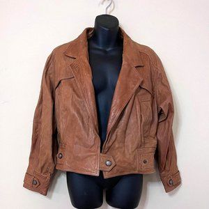 1980's Vintage Leather bomber jacket made by Leather Obsession